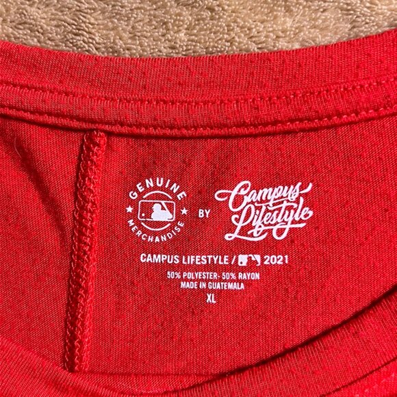 Campus Lifestyle Women XL Cincinnati Red MLB Side Tie Short Sleeve Short (V) - Picture 4 of 7